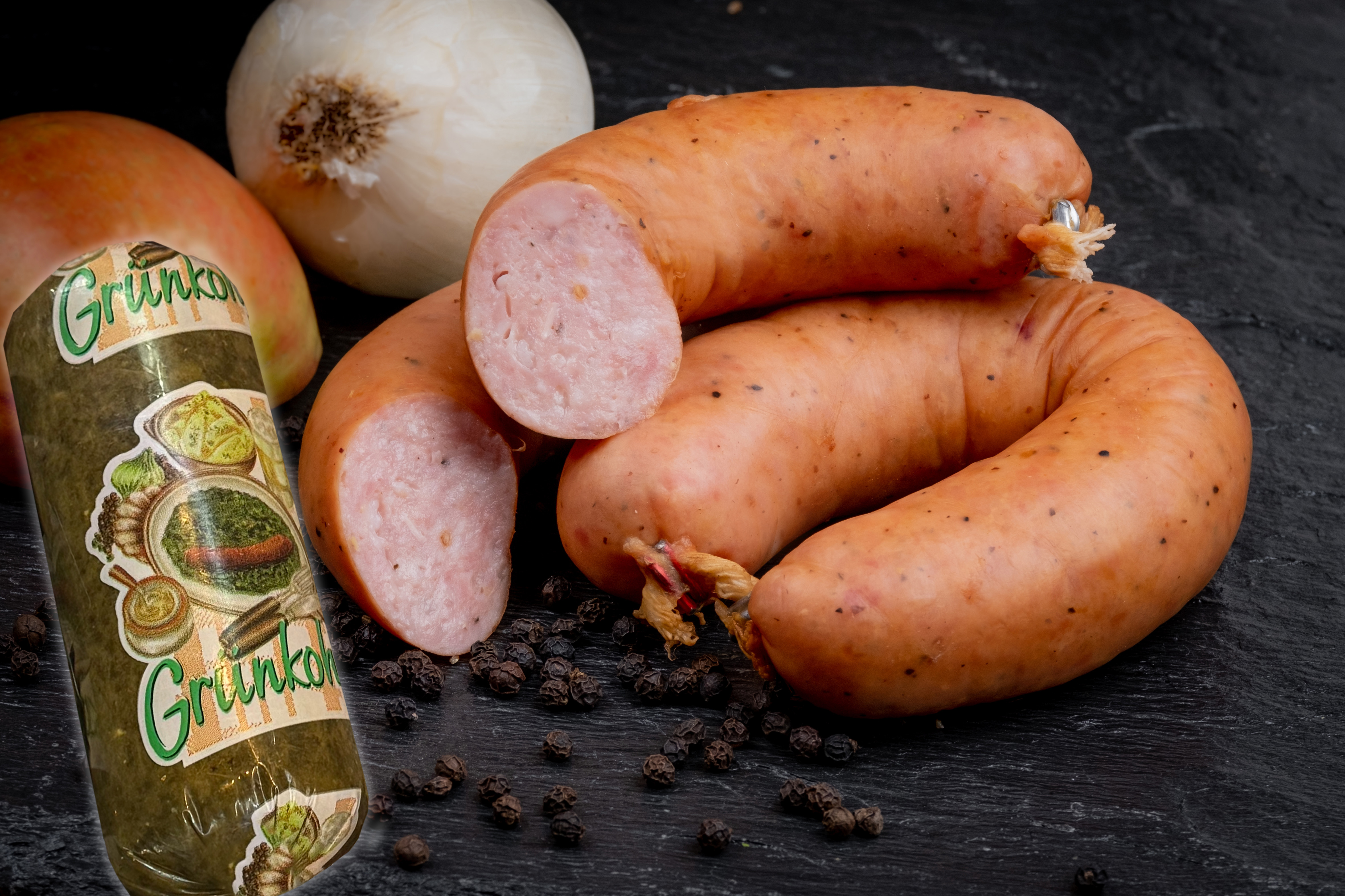 Bregenwurst geräuchert mit Grünkohl